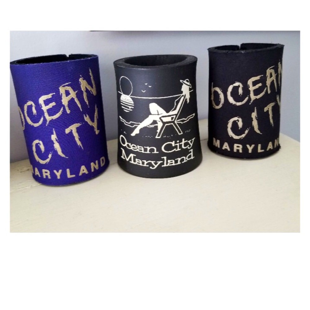 Vintage 90s Ocean City Maryland Foam Koozies Drink Holders Lot of 3